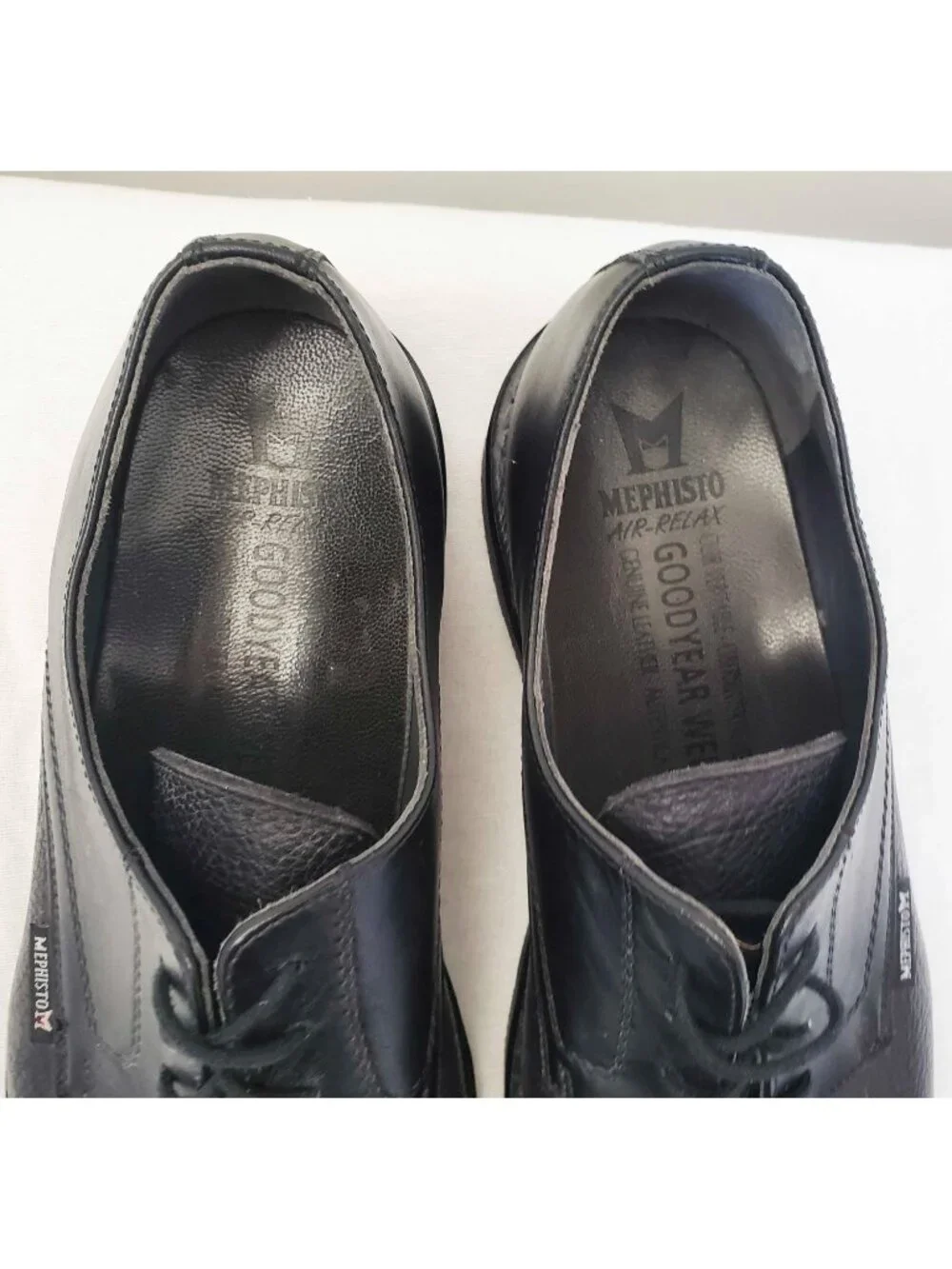 Mephisto Men's Melchior Black Leather Cap toe Oxford Shoes Goodyear Welt 9.5